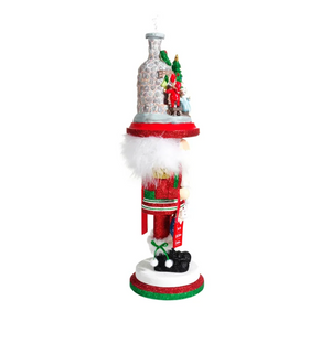 The Canton Christmas Shop 17.5" Hollywood nutcrackers stockings on fireplace by Kurt adler on white background right side view
